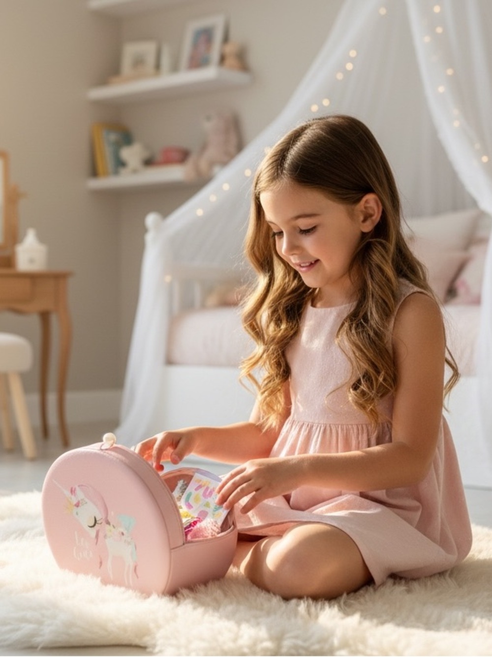 Unicorn cartoon jewelry case for all her little treasures